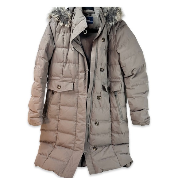 Women’s Lands End  Full Zip Hooded Quilted Puffer Coat Size: Xs color Brown - Picture 5 of 13